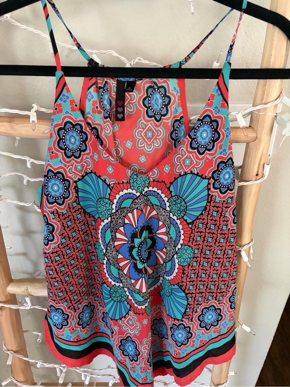 Sleeveless Coral Multicolor Print Summer Dress